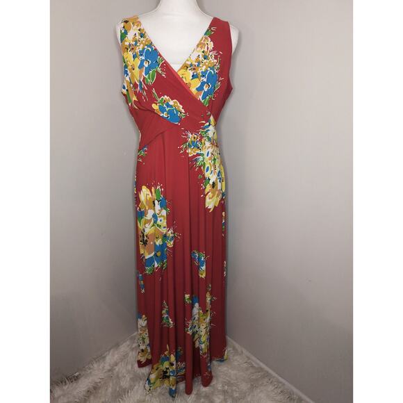 Lauren Ralph Lauren Dresses & Skirts - Lauren by Ralph Lauren Georgette floral jersey v neck maxi dress 12